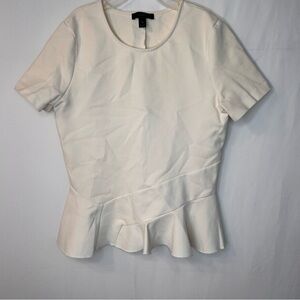 J. Crew Cream Peplum Blouse Size XS